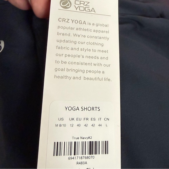 Crz Yoga Nakedfeel Origin Yoga Shorts 6'' Navy Medium 8 10 - Picture 4 of 4